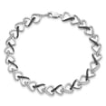 thumbnail image 4 of Sterling Silver Bracelet Diamond Women's 8 mm 7.5 in White Night Black and, 4 of 5