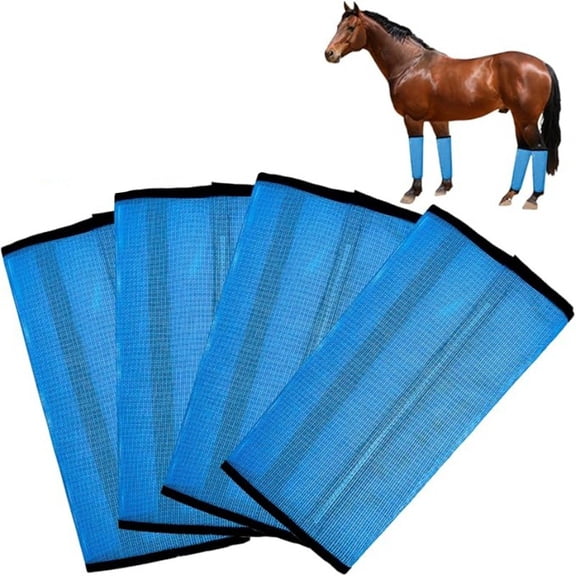 Mesh Horse Fly Leg Boots, Breathable Anti‑Insect Horse Leg Protective Boots for Horses, 4 Pcs Per Set for Equine Use