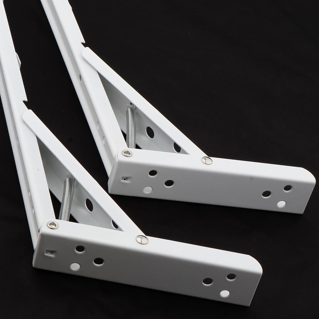 WLPZXP White Paint Foldable L Shape Wall Mount Shelf Bracket Hanging Holder Size 4
