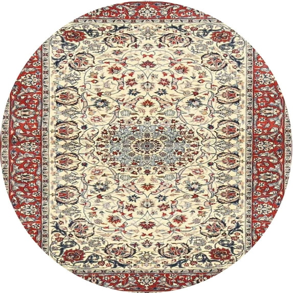 Ahgly Company Indoor Round Traditional Sienna Brown Persian Area Rugs, 4' Round