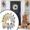thumbnail image 2 of BNNG Glowing Halloween Ghost Wreath Light-Up White Garland Spooky with Witch Hat Indoor Outdoor Hanging Decoration Holiday Spooky for Indoor Outdoor Wall Window Porch Patio Farmhouse Home Party, 2 of 9