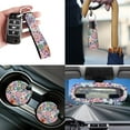 thumbnail image 5 of XYZCANDO Dahlia Print Car Trash Can Coasters Steering Wheel Cover Center Mirror Cover Car Seat Cover Seat Belt Cover Keychain Lipstick Cover Easy to Install for Most Cars SUV Truck Heat, 5 of 5