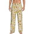 thumbnail image 2 of Goofa Honey Honeycomb Printed Soft Pajama Pants for Men, Wide Leg Comfy Casual Lounge Yoga Pants-Small, 2 of 9