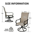 thumbnail image 2 of Set of 2 Beige Patio Swivel Chairs, All-Weather Textilene Mesh with Metal Frame, High Back Outdoor Dining Chairs for Deck and Backyard, 2 of 5