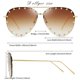 thumbnail image 2 of Gafas de sol para mujer, gafas de sol clásicas de piloto, marco de metal, estilo moderno, protección UV400, marco dorado, 2 of 5