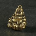 thumbnail image 3 of 3pcs Brass Buddha Pendants Maitreya Buddha Hanging Pendents Keyring Ornaments, 3 of 4