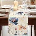 thumbnail image 3 of Table Runners 72 Inches Long Dress Scarves, Blue Yellow Flowers Farmhouse Kitchen Table Runner, Coffee Tablerunners, Spring Summer Garden Wildflowers Retro 16x72 Inch, 3 of 9
