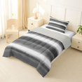 thumbnail image 2 of Homewish Gray Horizontal Stripes Twin Comforter Sets,Aesthetic Artwork Bedding Set,Light Gray Reversible,2-Piece,1 Comforter and 1 Pillowcase, 2 of 7