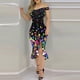 thumbnail image 1 of ICHUANYI Clearance Women's Summer Dress Sexy One-shoulder Irregular Tight-fitting Hip Print Dress(Multicolor, L) ICHUANYI WER2023081200006, 1 of 7