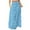 Sky Blue, variant on WTOBBY Women's Flowy Bohemian Floral Maxi Skirt Casual Summer Beach Long Skirt Elastic Waist Lightweight Tiered Pleated Skirt with Side Slit and Drawstring Waist,Brown L