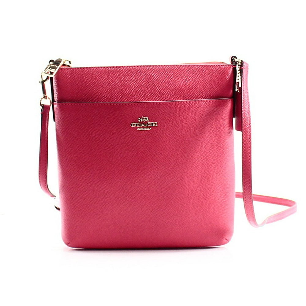 Coach Coach NEW Orange Crossgrain Leather Courier Zip Crossbody Bag