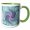 Green/White, variant on 3drose, Concentric Wave Abstract Graphic Design, 11oz Two-tone Yellow Mug