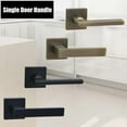 thumbnail image 3 of Matte Black Square French Doors Half-Dummy Handles, Square Dummy Lever, Single Side Single Non-Turning Pul Sided Lever,, 3 of 8