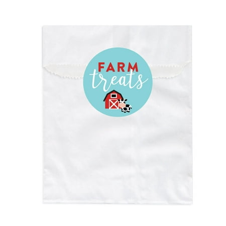 Barnyard Favor - Red Farmhouse Barnyard Birthday, Favor Bag DIY Party Favors Kit, Farm Treats, 24-Pack