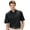 Black/Snorkel Blue, variant on Monterey Club Men's Chandler Stripe Texture Golf Polo Shirt #1652
