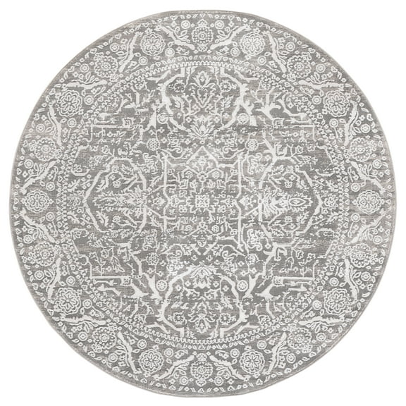 SAFAVIEH Princeton Xavier Abstract Area Rug, Grey/Beige, 5' x 5' Round