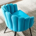 thumbnail image 7 of Modway Vanguard 19.5" Scalloped Back Velvet Dining Chair in Black/Blue, 7 of 7
