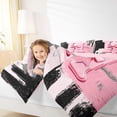 thumbnail image 4 of Manfei Black Pink Ombre Bedding Comforter Set 2pcs for Girls, Bow Knot Monogrammed Twin Comforter Sets, Personalized Letter H Bedding Set, Microfiber Bedroom Decor, 4 of 8