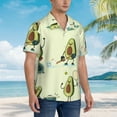 thumbnail image 3 of Kll Men'S Hawaiian Shirt Short Sleeve Button Down Beach Shirts-Avocado For Exercise, 3 of 7