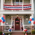 thumbnail image 6 of Patriotic American Flag Door Swag,55.12X32.28inch Red White Blue Star Print Fabric Bunting, 4th of July Independence Day Memorial Day Porch Window Decoration, 6 of 7