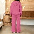 thumbnail image 5 of Szluipve 2 Piece Sets for Women Full Zip‑Up Hoodie 2 Piece Tracksuit Set Drawstring Zip Hooded Jacket & Elastic Waist Wide Leg Pants Casual Loungewear Outfit with Side Pockets Hot Pink S, 5 of 6