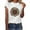 White, variant on Lovskoo 2024 Short Sleeve T-Shirts for Women Round- Neck Christmas Recreational Tops Olive Green