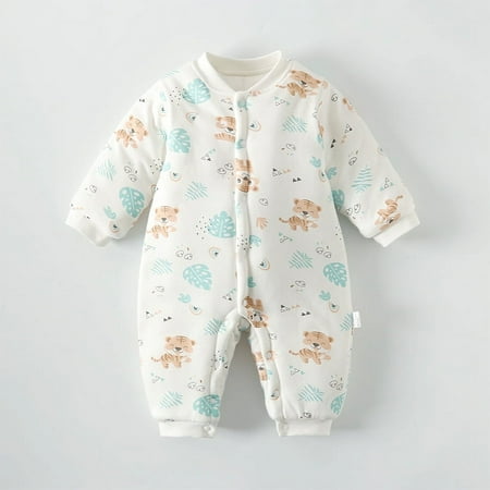 

QWZNDZGR Baby Clothes Autumn And Winter Thin Tweed One-Piece Clothes Newborn Cotton Clothes Crawling Clothes Thickened Romper Baby Cotton Clothes Winter Clothes