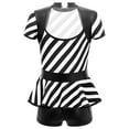 thumbnail image 4 of DPOIS Kids Girls Short Sleeve Cutout Ruffle Striped Leotard Jumpsuit, 4 of 6