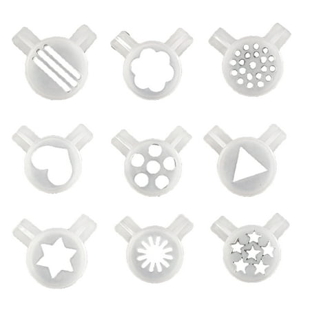 

JWF Mall 18Pcs 32mm Icing Nozzle Universal Easy to Clean Inner Diameter 29mm Diverse Patterns Ice Cream Machine Part Bar Tools