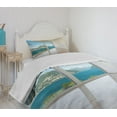 thumbnail image 4 of Ambesonne Modern Quilted Bedspread Set 2 Pcs, Penthouse Interior View, Twin Size, White Blue Beige, 4 of 6