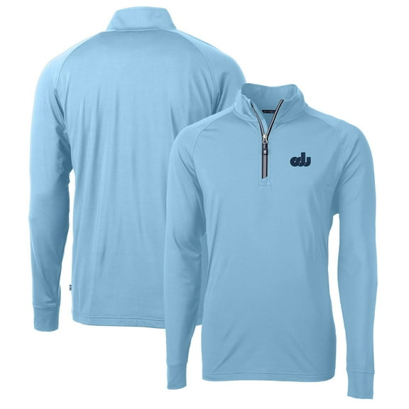 Men's Cutter & Buck Light Blue Old Dominion Monarchs Adapt Eco Knit Stretch Recycled Quarter-Zip Pullover Top