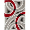 thumbnail image 3 of Well Woven Olly Red Geometric Stripes Thick Soft Plush 3D Textured Shag Area Rug, 3 of 6