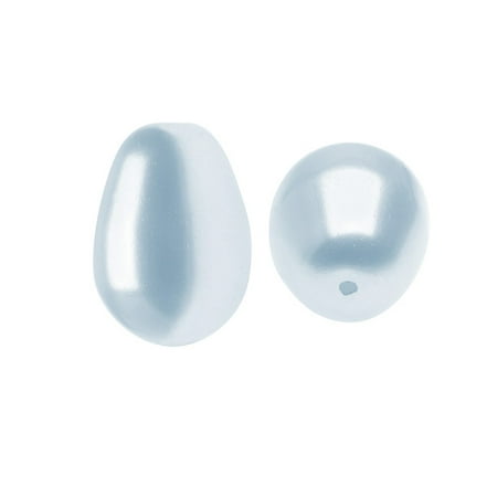 Pear Shaped Crystal - Swarovski Crystal, #5821 Pear Shaped Faux Pearl Beads 11mm, 4 Pieces, Light Blue
