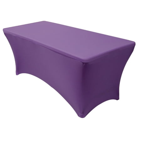 

Your Chair Covers - Stretch Spandex 8 ft Rectangular Table Cover Purple