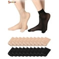 thumbnail image 2 of Spencer 10 Pairs Women's Ankle High Sheer Nylon Socks Soft Tight Hosiery Silky Short Stocking "Black&Beige", 2 of 6
