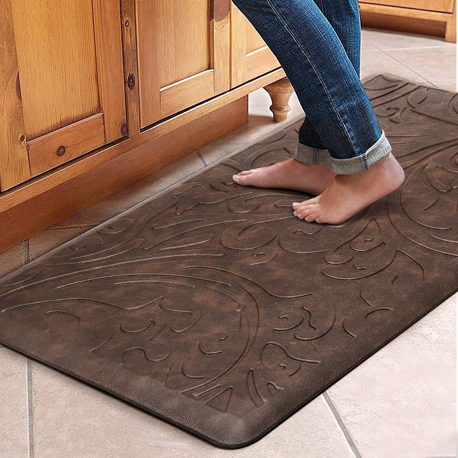 Kitchen Mat Cushioned Anti-Fatigue Floor Standing Rug Waterproof Non-Slip Room 