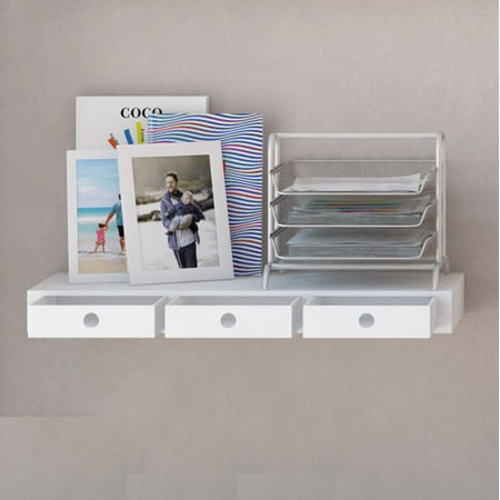 Wall35 Floating Wall Mount Shelf With 3 Drawers And Ships Wall35 Floating Wall Mount Shelf With 3 Drawers And Ships