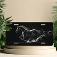 thumbnail image 6 of 1 Pcs 2D Flat License Plate Covers & Frames, Running Horse For Decorative Front, Waterproof For Decoration Aluminum License Plate Covers & Frames Cover For Men Women, 12" X 6", 6 of 7