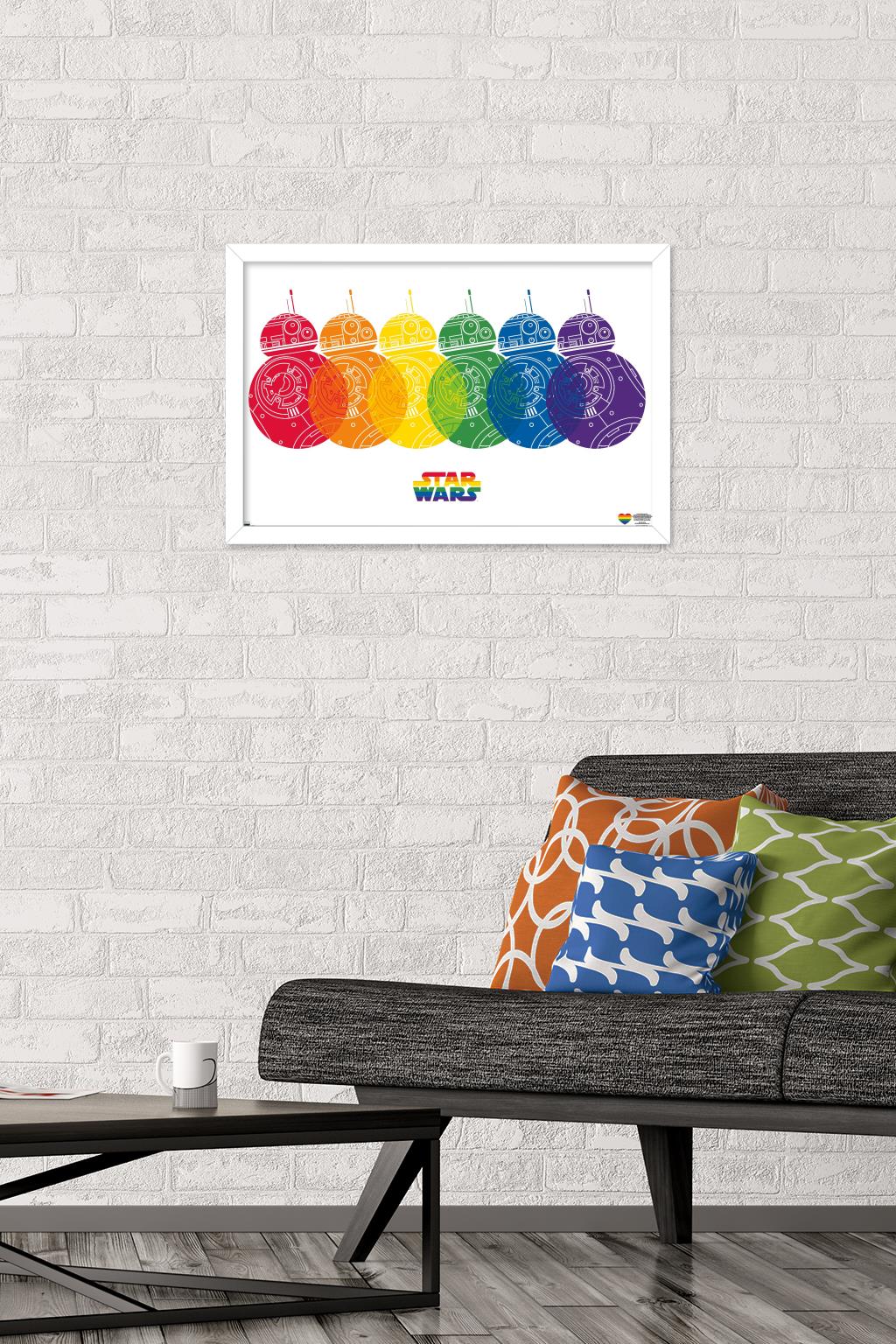 Star Wars: Saga - BB-8 Pride Wall Poster, 14.725" x 22.375" Framed