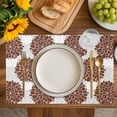 thumbnail image 4 of Brown Dahlia Placemats Set of 4, Vintage Abstract Grey Flowers Floral Placemats for Dining Table, Place Mats for Kitchen Tabletop, Waterproof Wipeable Dining Table Mats Set, 4 of 9