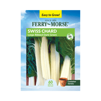 Ferry-Morse 850MG Swiss Chard Large Ribbed Dark Green Biennial Vegetable Seeds, Full Sun