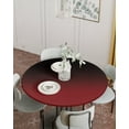 thumbnail image 2 of Fitted Round Tablecloths Table Covers 55-60in,Black and Red Ombre Waterproof Elastic Edged Table Cloth for Kitchen Dining Holiday Party Tables Decor,Abstract Gradient Art, 2 of 6