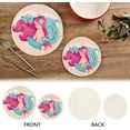 thumbnail image 4 of Mermaid Starfish Seashell Coral Ocean Bubble Fish Marine Sea Life Pot Holders Trivets, 2 PCS Round Cotton Thread Weave Potholders for Kitchens Hot Pads Table Mats Coasters for Hot Dishes, 4 of 7