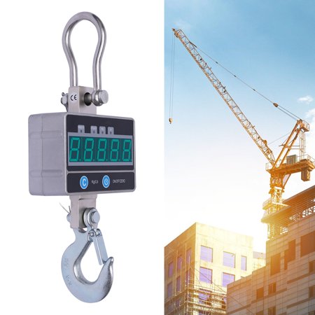 Fichiouy Digital Crane Scale Lifting Scale with Charging Cable & Remote Control Silver 2200 lbs