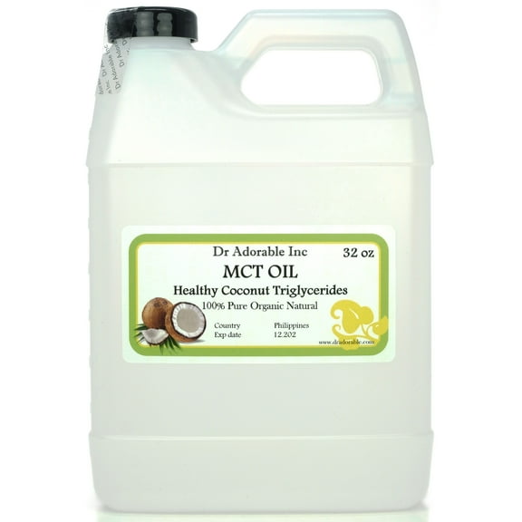 Dr. Adorable - 100% Pure Premium MCT Oil - derived from Organic Coconut Oil Pure Medium-Chain Triglyceride - 32 oz