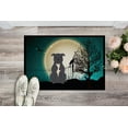 thumbnail image 2 of Halloween Scary Staffordshire Bull Terrier Blue Door Mat, 2 of 4