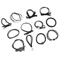 thumbnail image 1 of Juego de 12 coleteros elásticos para el pelo con incrustaciones de perlas de imitación, color negro, 1 of 7