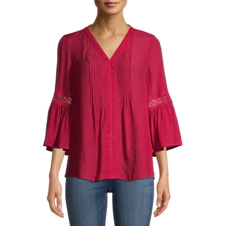 The Pioneer Woman Pintuck Bell Sleeve Blouse