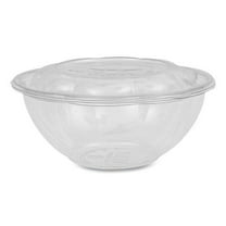 Eco-Products Renewable and Compostable Salad Bowls with Lids, 24 oz, Clear, Plastic, 50/Pack, 3 Packs/Carton