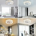 thumbnail image 3 of 20 inches Caged Ceiling Fan with Light and APP Remote Control, Modern Indoor Bladeless Low Profile Reversible Fan Flush Mount Chandelier Ceiling Light Fixture 85-265V, 3 of 7